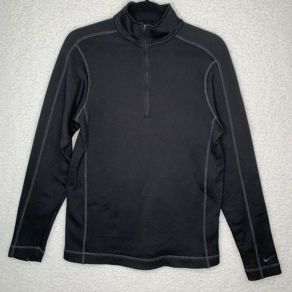 Nike Golf Sphere Dry Mens Small Therma Fit 1/4 Zip Pullover Black 244610 010